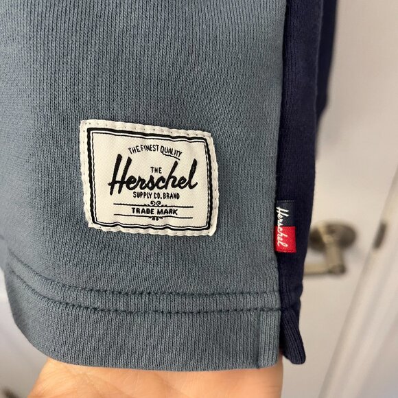 Herschel Womens S Navy Pink Blue Colorblock Rugby Shirt Academia Ivy League - Picture 3 of 7